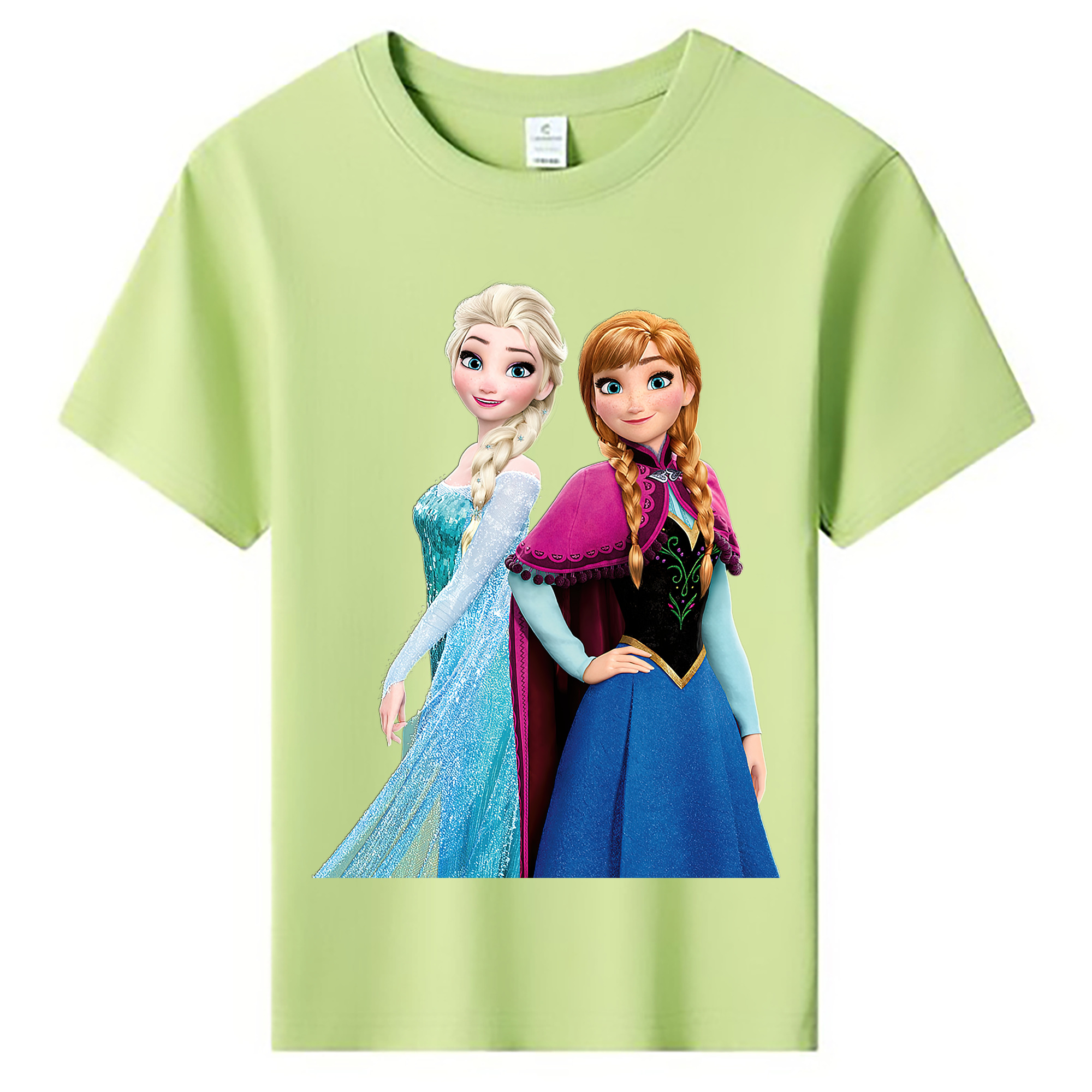 （画像用） アナと雪の女王 アンナ エルサ Frozen Anna Elsa 綿100％キッズTシャツ（フロントプリント）